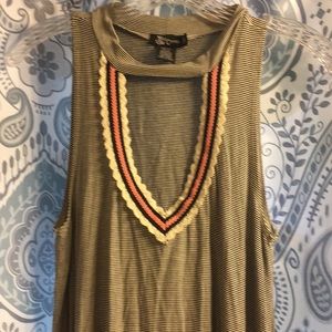 Miss Chievous striped v neck tank M